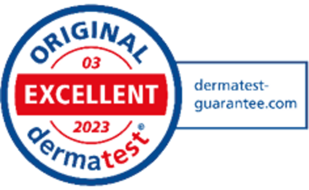 Original Dermatest® seal "Excellent 2023" with Dermatest guarantee